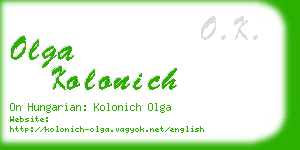 olga kolonich business card